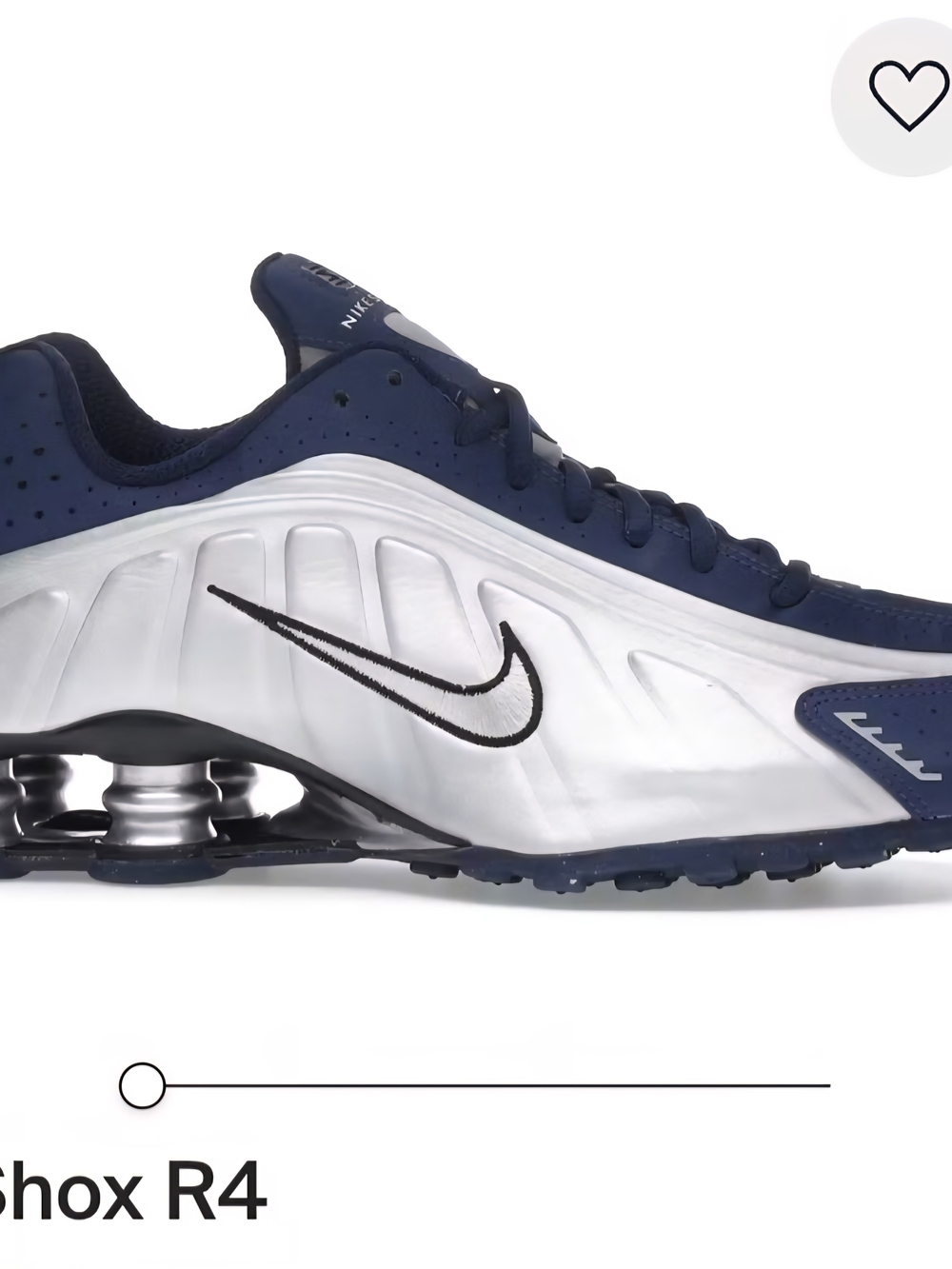 Nike Men's Shox R4 "VOID BLUES" Navy and Silver Athletic Sneakers